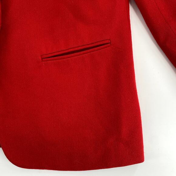Savannah Blazer Jacket Women Sz‎ 10 VTG/Small Modern Red Wool Preppy Academia - Picture 10 of 13
